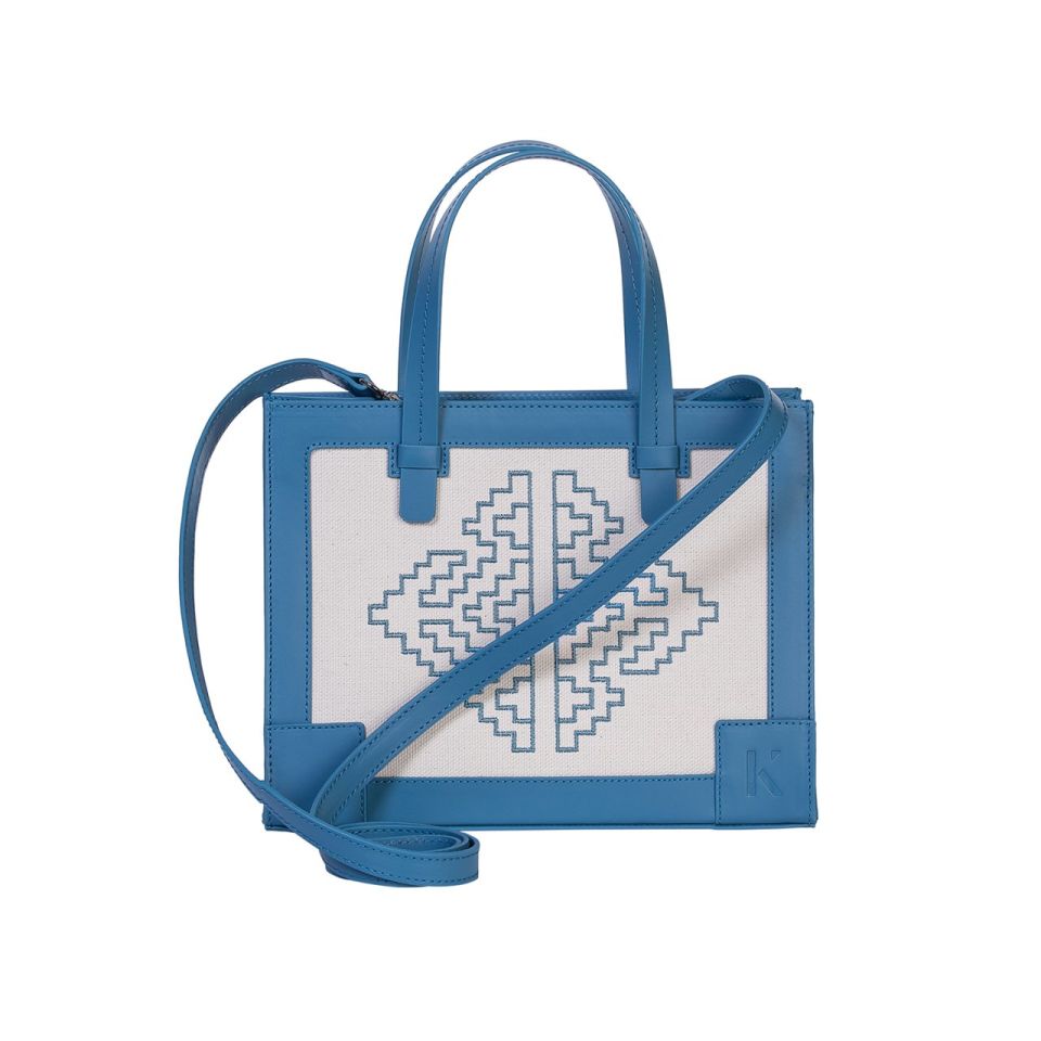 Gabrielle Mini Kanvas Tote - Mavi / Dizi Ürünü
