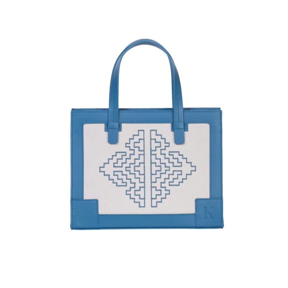 Gabrielle Mini Kanvas Tote - Mavi / Dizi Ürünü