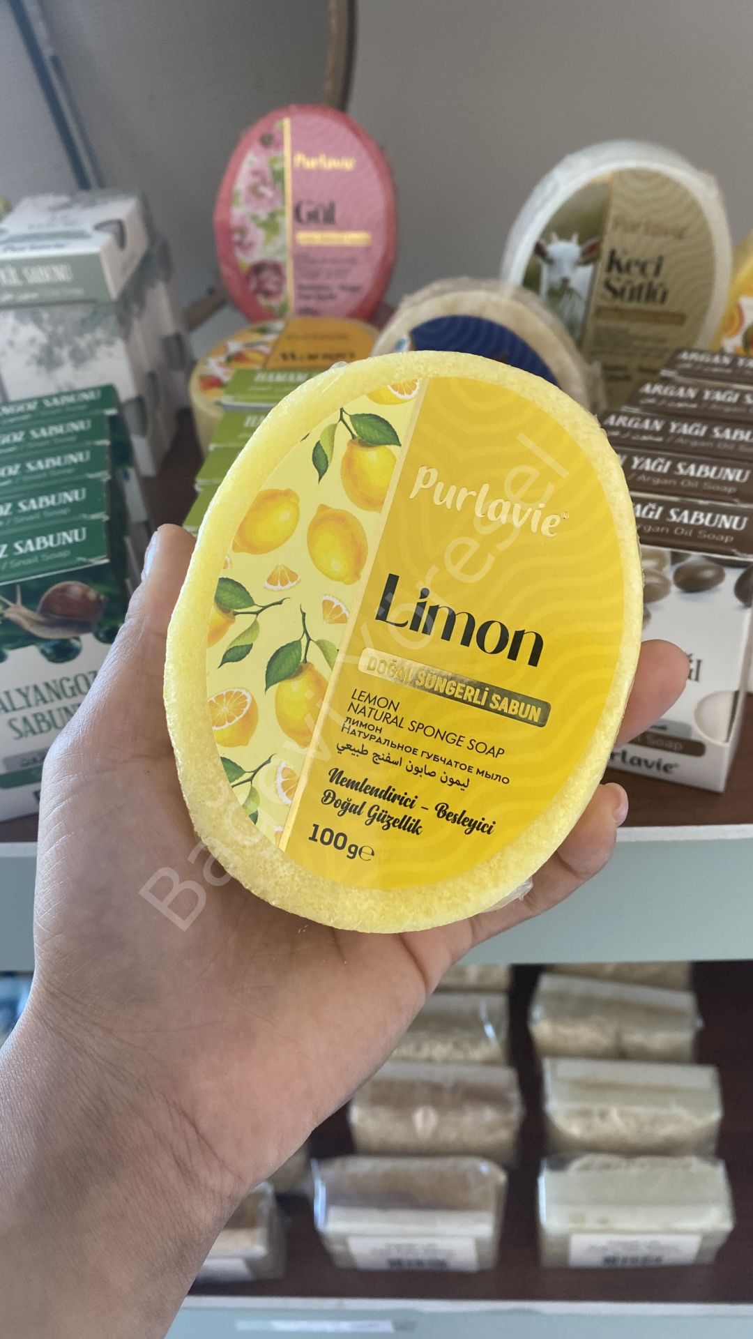 Limonlu Doğal Süngerli Sabun 100gr