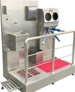 M3100 HYGIENE TURNSTILE - HAND-FEET - With Pool+Brush (Hand Wash Sink+Napkin Holder+Soap Dispenser+Trash Bin+Scenario)