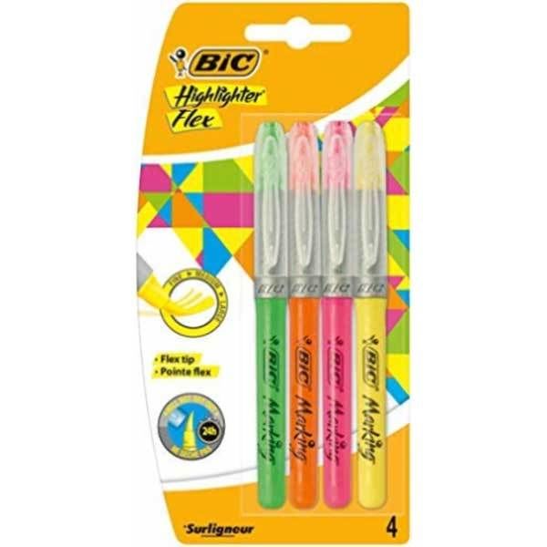 Bic Fosforlu Kalem Marking Highlighter Flex 4'lü