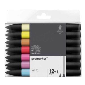 Winsor Newton Promarker Çift Uçlu Keçeli Kalem 12+1 - Set 2