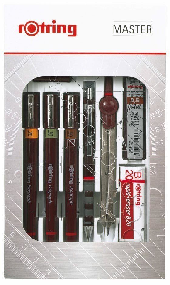 Rotring Master Isograph Rapido Kalem Seti Pergelli 0.2-0.3-0.5