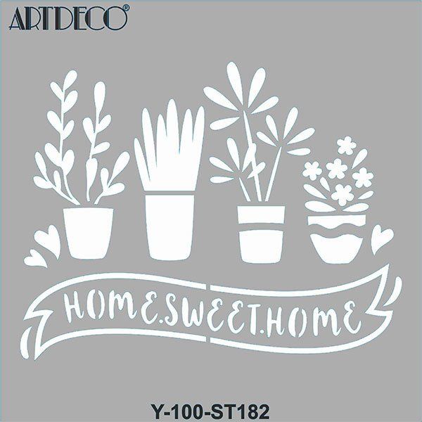 Artdeco Stencil 30x30cm Güzel Evim - 182