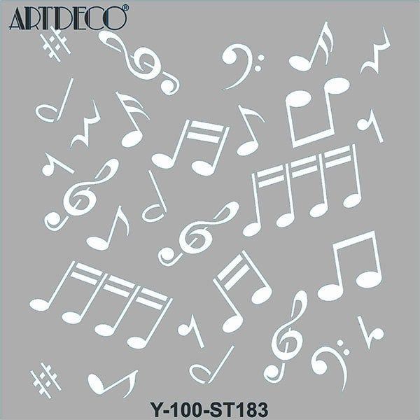 Artdeco Stencil 30x30cm Notalar - 183