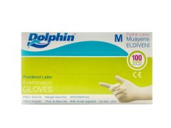 Dolphin Lateks Eldiven Pudralı - Orta (M) - 100'lü