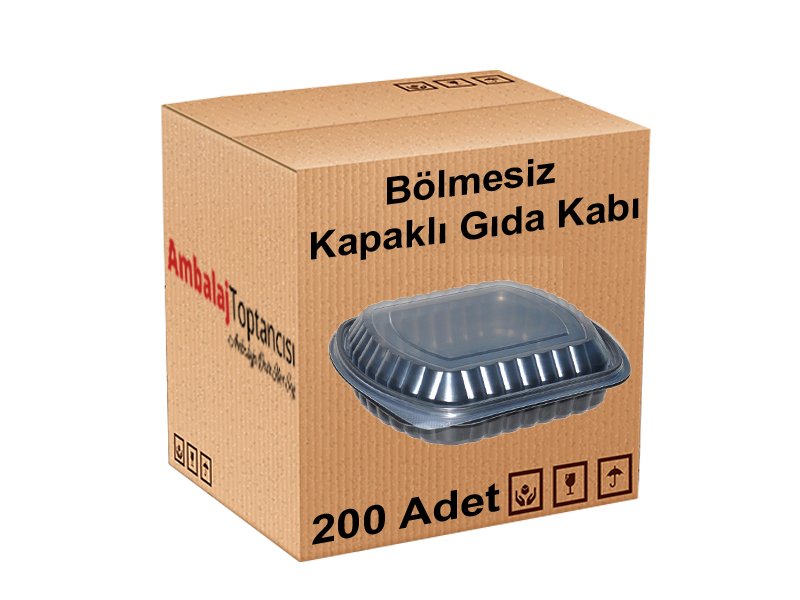 Bölmesiz Kapaklı Gıda Kabı (Sıcağa Dayanıklı) - 200'li