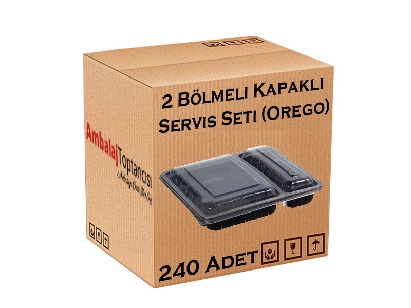 2 Bölmeli Kapaklı Servis Seti (Orego) - 240'lı