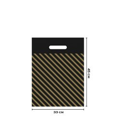 Takviyeli Siyah Çizgili Poşet 33x45 (No:3) - 50'li