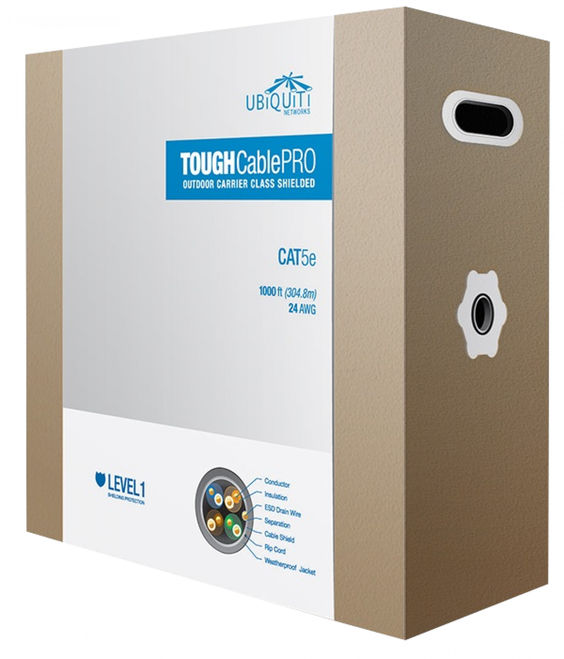 Ubiquiti TOUGH Cable Level 1 1000' box (305Mt)