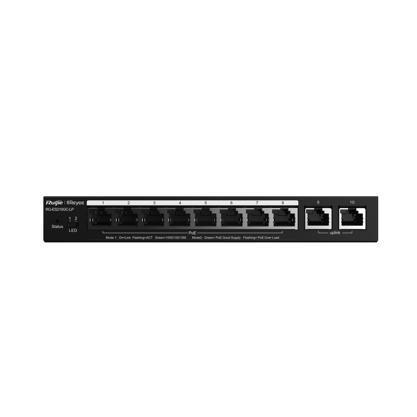 Ruijie Reyee RG-ES210GC-LP | 10-Port Gigabit Cloud Yönetilebilir PoE Switch