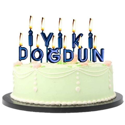 İYİKİ DOĞDUN MAVİ MUM  PK:12 KL:600
