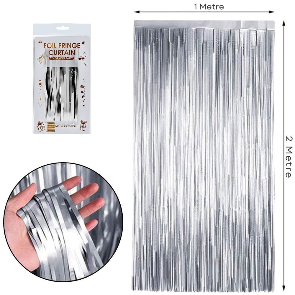 İTHAL METALİZE GÜMÜŞ ARKA PLAN PERDESİ 2*1m