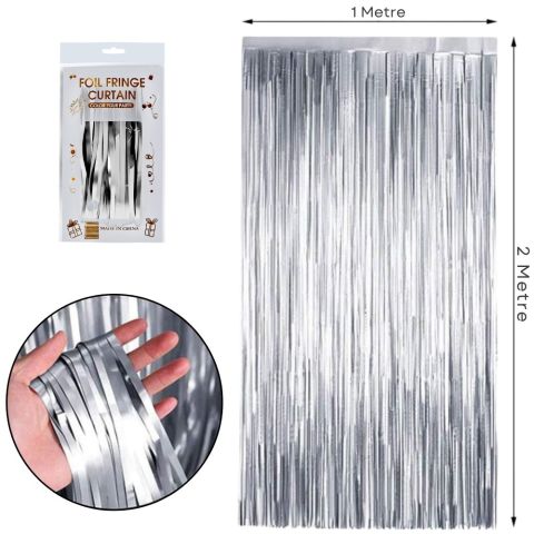 İTHAL METALİZE GÜMÜŞ ARKA PLAN PERDESİ 2*1m