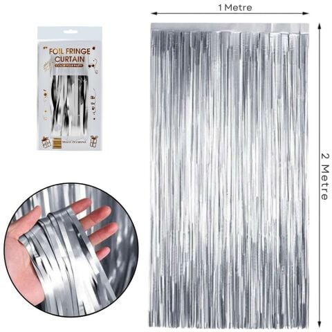 İTHAL METALİZE GÜMÜŞ ARKA PLAN PERDESİ 2*1m