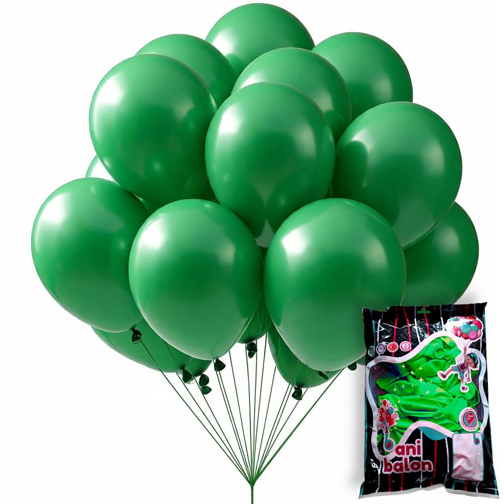 12 BANİ PASTEL BALON KOYU YEŞİL 100 LÜ