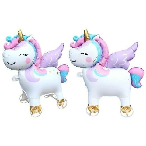 TEKERLEKLİ UNİCORN FOLYO BALON