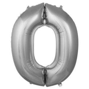 0- RAKAM 40 İNC GÜMÜŞ RENK BALON 100 CM