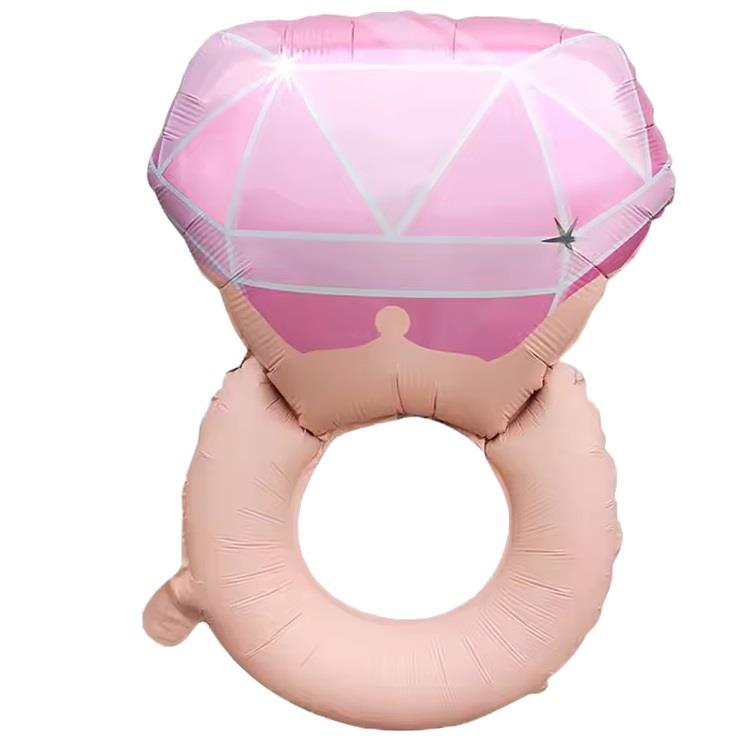 TEK TAŞ YÜZÜK PEMBE FOLYO BALON 46*72