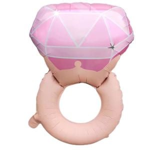 TEK TAŞ YÜZÜK PEMBE FOLYO BALON 46*72