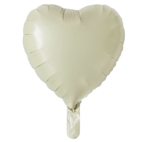 18 İNC KALP KREM RENK FOLYO BALON