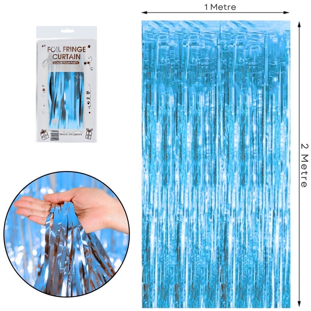 İTHAL METALİZE MAVİ ARKA PLAN PERDESİ 2*1m