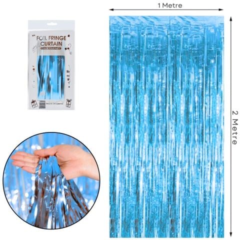 İTHAL METALİZE MAVİ ARKA PLAN PERDESİ 2*1m