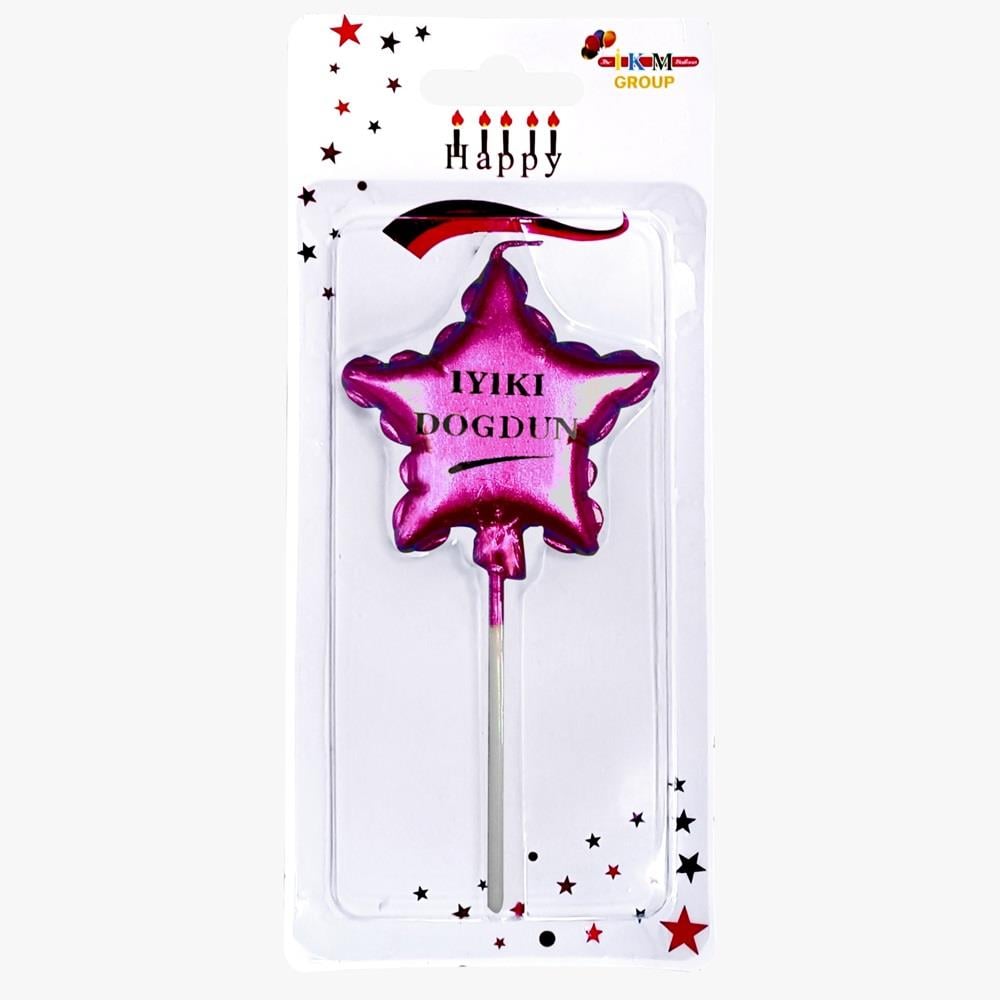 İYİKİ DOĞDUN YILDIZ MOR MUM PK:12 KL:480