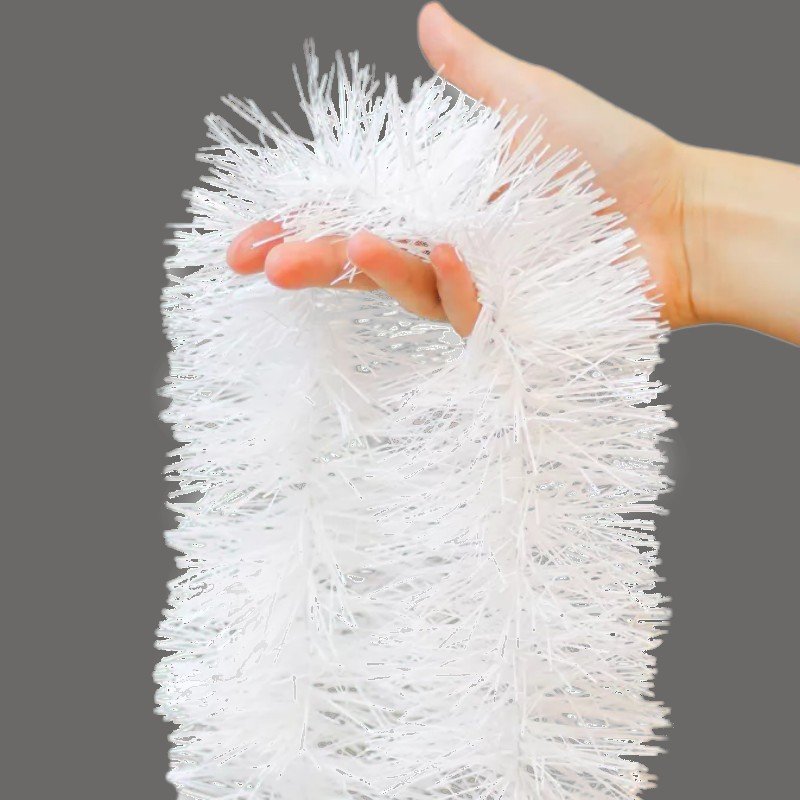 2 MT METALİZE BEYAZ SİM SÜS 6,5cm