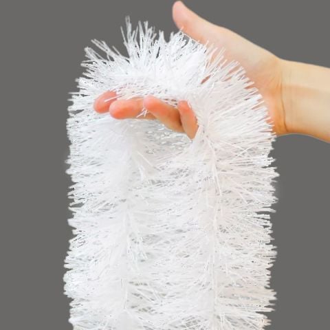 2 MT METALİZE BEYAZ SİM SÜS 6,5cm