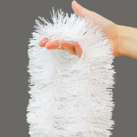 2 MT METALİZE BEYAZ SİM SÜS 6,5cm