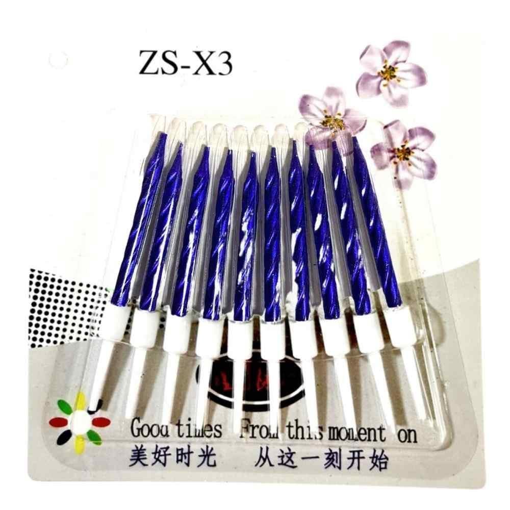 10 LU BURGULU MAVİ MUM 7.5CM PK:14 KL:420