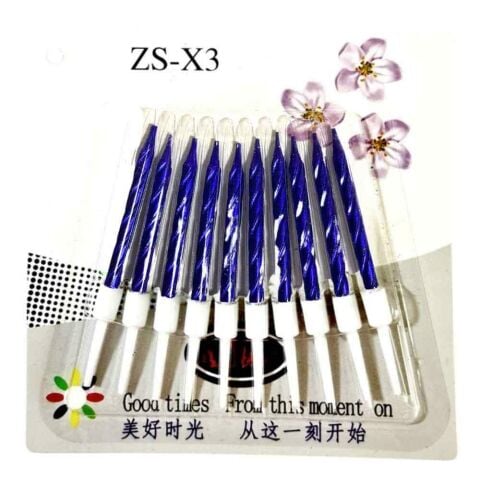 10 LU BURGULU MAVİ MUM 7.5CM PK:14 KL:420