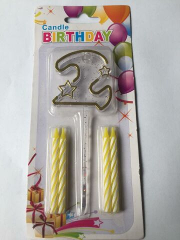 MİKA ŞEFFAF 2 RAKAM GOLD MUM 12CM PK:12 KL:600