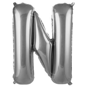 N- HARF 40 İNC GÜMÜŞ RENK BALON 100 CM