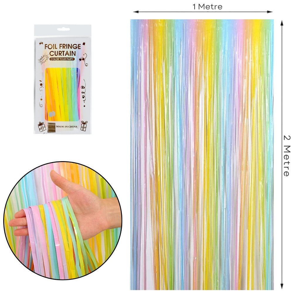 İTHAL METALİZE MAKARON RENKLİ ARKA PLAN PERDESİ 2*1m