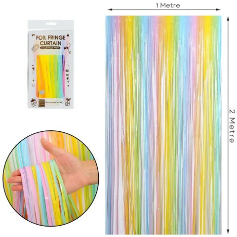 İTHAL METALİZE MAKARON RENKLİ ARKA PLAN PERDESİ 2*1m