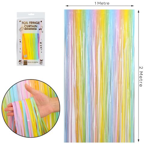 İTHAL METALİZE MAKARON RENKLİ ARKA PLAN PERDESİ 2*1m