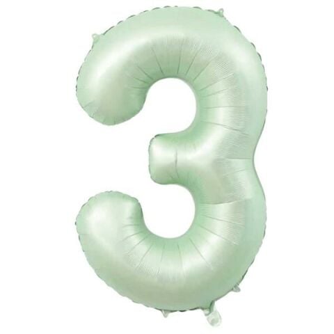 3- RAKAM 34 İNC RETRO YEŞİL RENK BALON 76 CM
