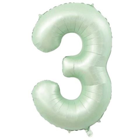 3- RAKAM 34 İNC RETRO YEŞİL RENK BALON 76 CM