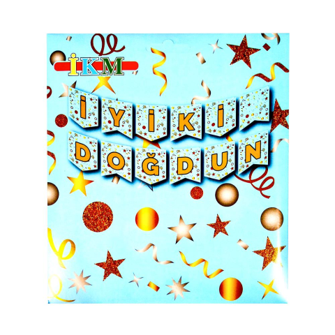 BÜYÜK BANNER İYİKİ DOĞDUN MAVİ UZAR YAZI