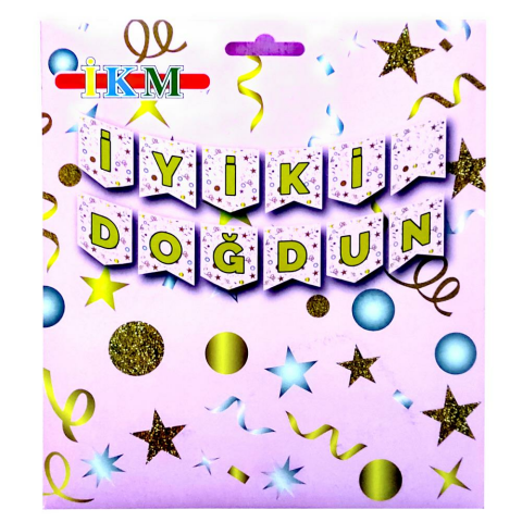 BÜYÜK BANNER İYİKİ DOĞDUN PEMBE UZAR YAZI