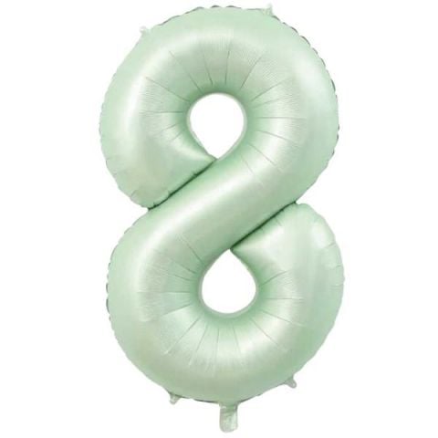 8- RAKAM 34 İNC RETRO YEŞİL RENK BALON 76 CM
