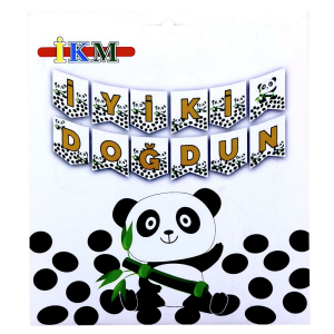 BÜYÜK BANNER PANDA İYİKİ DOĞDUN UZAR YAZI