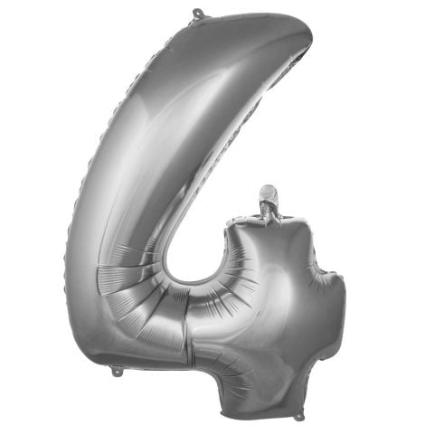 4- RAKAM 34 İNC GÜMÜŞ RENK BALON 76 CM