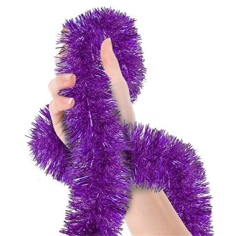 2 MT METALİZE HOLOGRAM MOR SİM SÜS 6,5cm