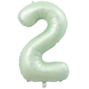 2- RAKAM 16 İNC RETRO YEŞİL RENK BALON 36 CM