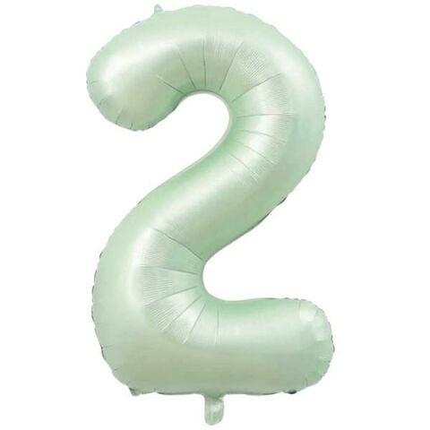 2- RAKAM 16 İNC RETRO YEŞİL RENK BALON 36 CM