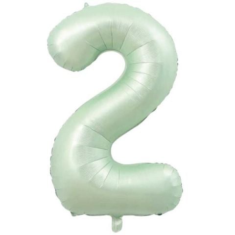 2- RAKAM 16 İNC RETRO YEŞİL RENK BALON 36 CM