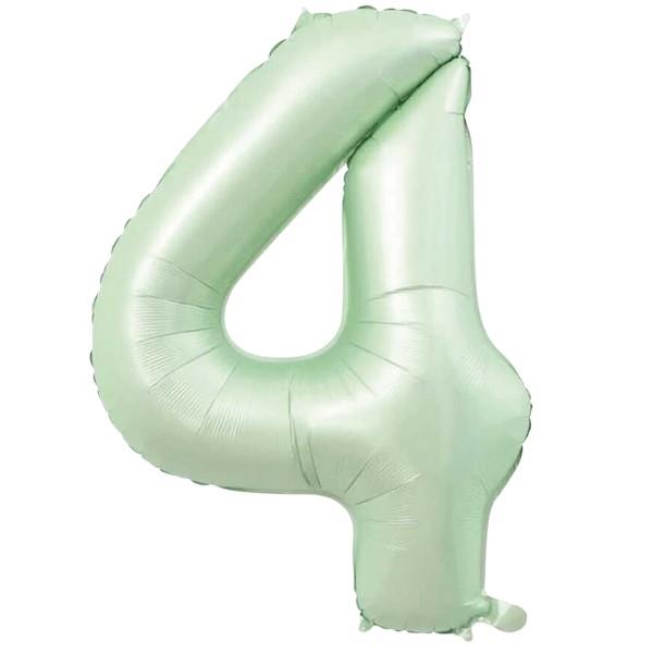 4- RAKAM 16 İNC RETRO YEŞİL RENK BALON 36 CM